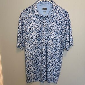 Greg Norman Men’s Blue Patterned Golf Polo